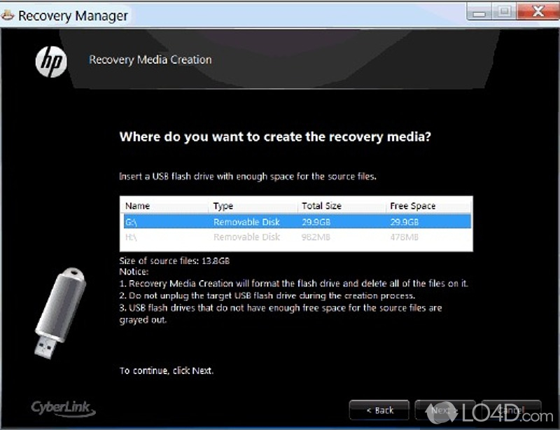 hp recovery image and software download tool thinupdate