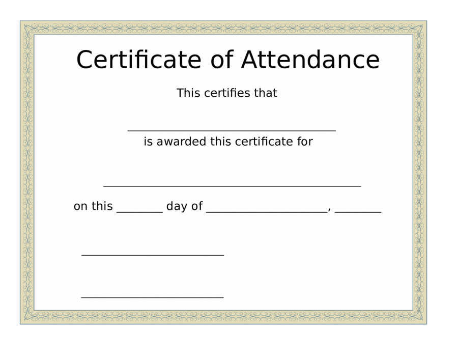 Free Editable Certificates Of Attendance